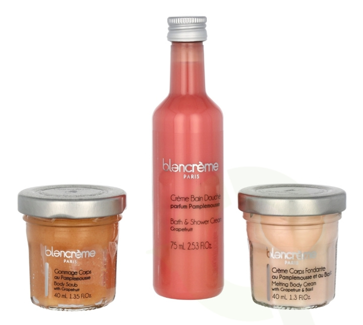 Blancreme Bath & Body Essentials Set 155 ml Body Soap 75ml/Body Cream 40ml/Body Scrub 40ml - Grapefruit i gruppen SKØNHED & HELSE / Gaveæske / Gaveæske til hende hos TP E-commerce Nordic AB (C99687)