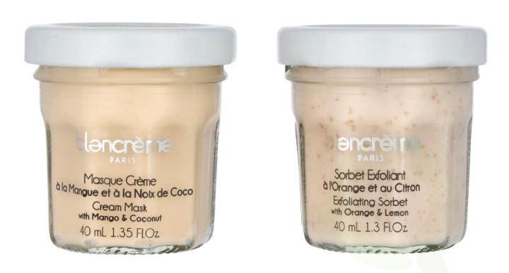 Blancreme Exfoliating Sobet + Cream Mask Duo 80 ml 2x40ml - Mango/Coconut i gruppen SKØNHED & HELSE / Gaveæske / Gaveæske til hende hos TP E-commerce Nordic AB (C99691)