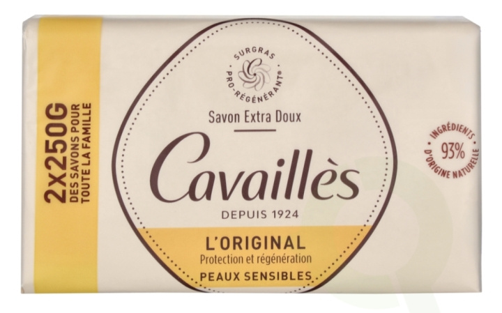 Roge Cavailles L\'Original Extra Mild Surgras Soap Bar Duo 500 g 2x250gr i gruppen SKØNHED & HELSE / Hudpleje / Kropspleje / Duft sæbe hos TP E-commerce Nordic AB (C99791)