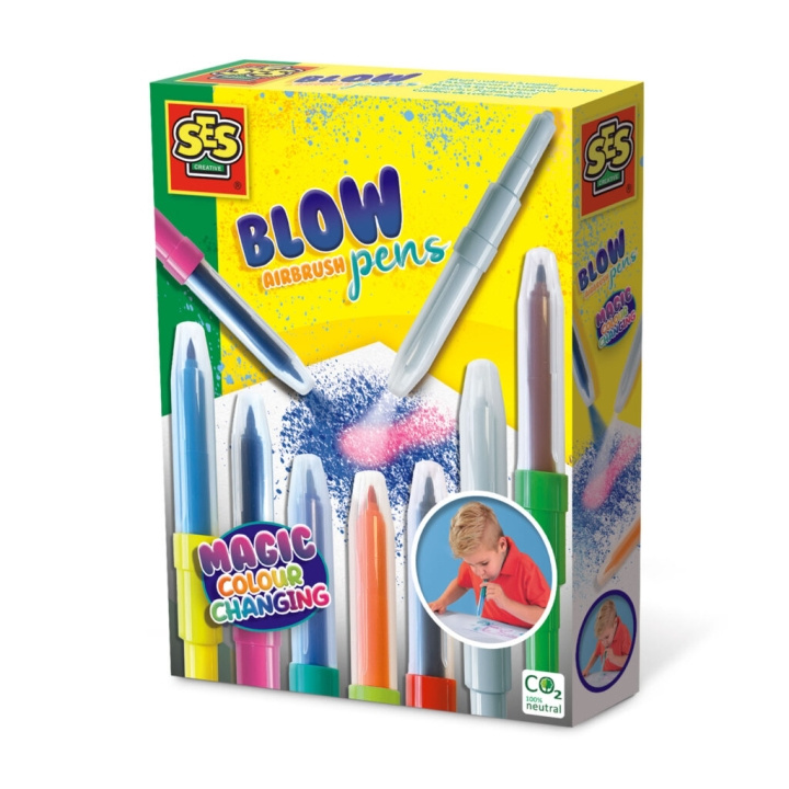 SES Creative Blow Pens - Airbrush Magic Colours - (S00283) i gruppen LEGETØJ, BØRN & BABY / Legetøj / Hobbyartikler hos TP E-commerce Nordic AB (D00407)