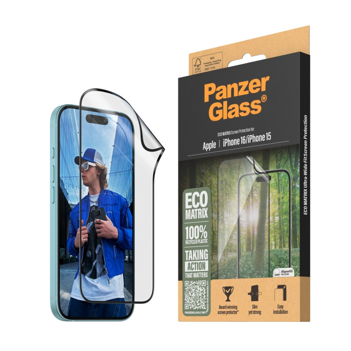 PanzerGlass Skærmbeskyttelse MATRIX - iPhone 16 - Ultra bred pasform i gruppen SMARTPHONES & TABLETS / Mobil Beskyttelse / Apple / iPhone 16 hos TP E-commerce Nordic AB (D00485)