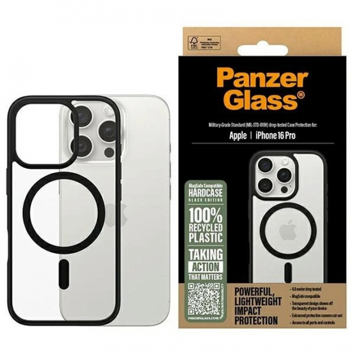 PanzerGlass HardCase MagSafe - iPhone 16 Pro - Sort i gruppen SMARTPHONES & TABLETS / Mobil Beskyttelse / Apple / iPhone 16 hos TP E-commerce Nordic AB (D00516)