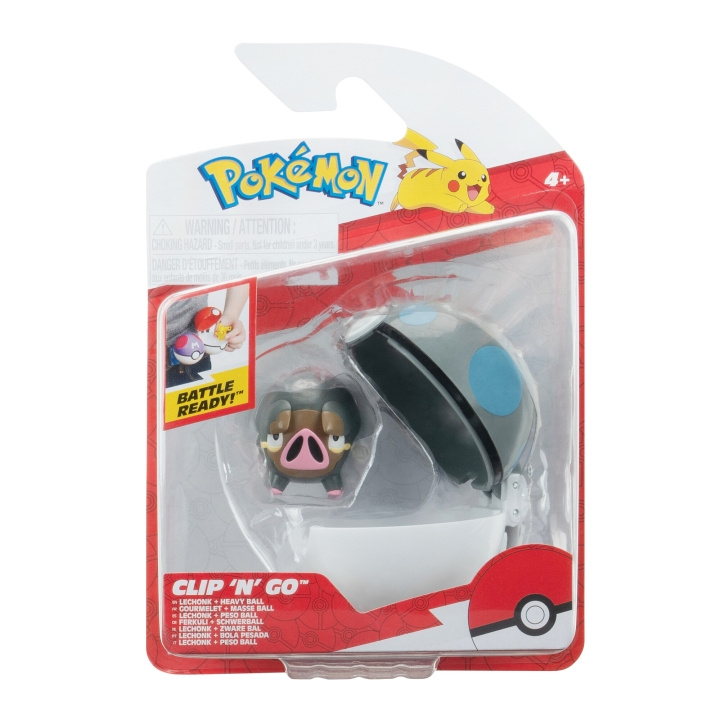 Pokémon Clip N Go Lechonk med tung bold (PKW3633) i gruppen LEGETØJ, BØRN & BABY / Legetøj / Figurer, miniaturer og tilbehør hos TP E-commerce Nordic AB (D00777)