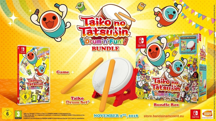 Taiko no Tatsujin: Drum \'n\' Fun! Bundle (Switch) i gruppen HJEMMEELEKTRONIK / Spilkonsoller og tilbehør / Nintendo Switch / Spil hos TP E-commerce Nordic AB (D01189)