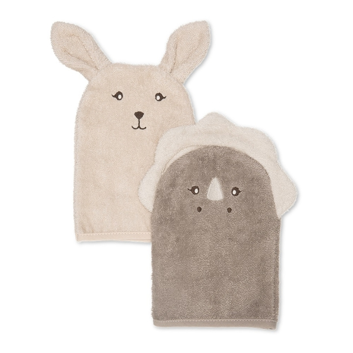 That\'s Mine Michi Wash Cloth 2 pcs Bunny & Dino i gruppen LEGETØJ, BØRN & BABY / Børnetekstiler / Bad tilbehør hos TP E-commerce Nordic AB (D01385)