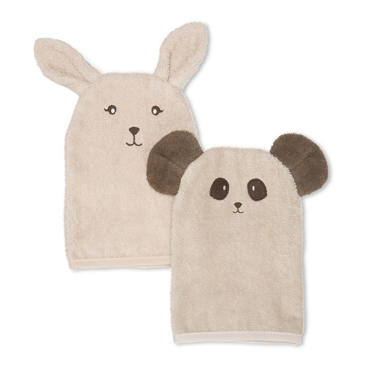 That\'s Mine Michi Wash Cloth 2 pcs Bunny & Panda i gruppen LEGETØJ, BØRN & BABY / Børnetekstiler / Bad tilbehør hos TP E-commerce Nordic AB (D01386)