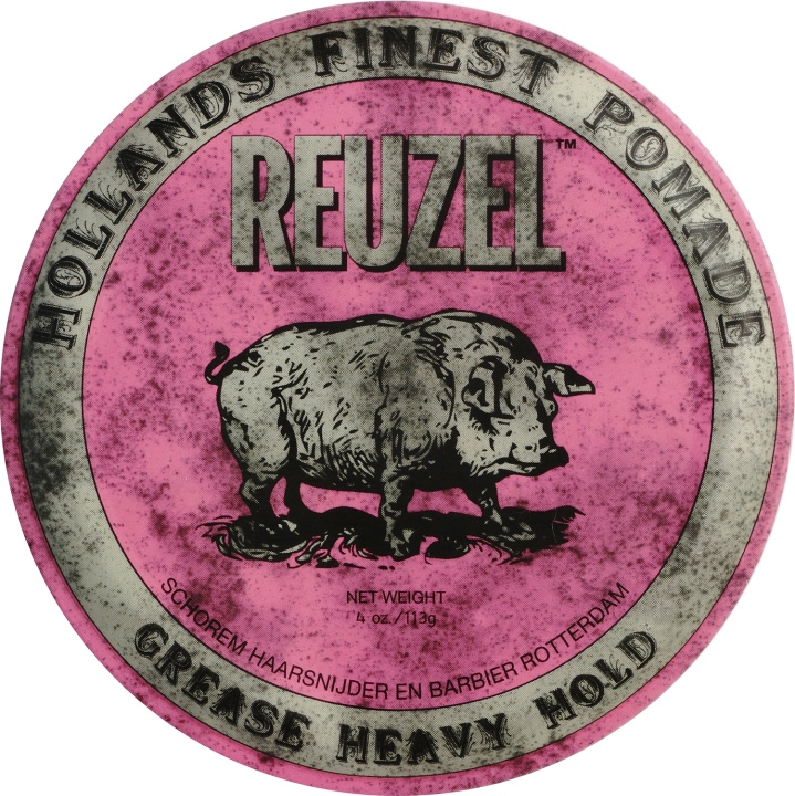 Reuzel Pink Heavy Hold Grease Pomade 113 ml i gruppen SKØNHED & HELSE / Hår og styling / Hår styling / Hår Voks hos TP E-commerce Nordic AB (D01488)