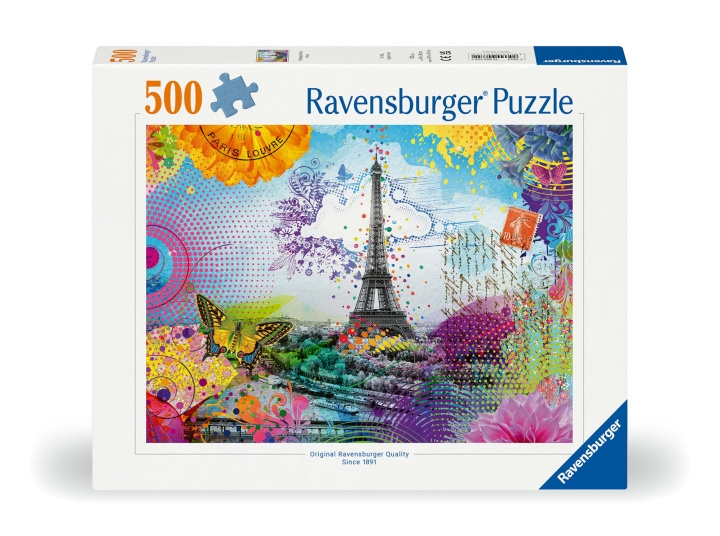 Ravensburger Puslespil Postkort fra Paris 500p (12000772) i gruppen SPORT, FRITID & HOBBY / Hobby / Puslespil hos TP E-commerce Nordic AB (D01658)