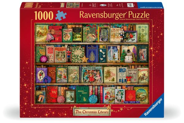 Ravensburger Puzzle The Christmas Library 1000p (12000324) i gruppen SPORT, FRITID & HOBBY / Hobby / Puslespil hos TP E-commerce Nordic AB (D01728)