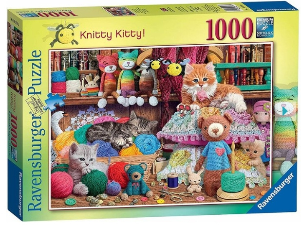 Ravensburger Puslespil - Knitty Kitty, 1000 brikker (12000102) i gruppen SPORT, FRITID & HOBBY / Hobby / Puslespil hos TP E-commerce Nordic AB (D01742)