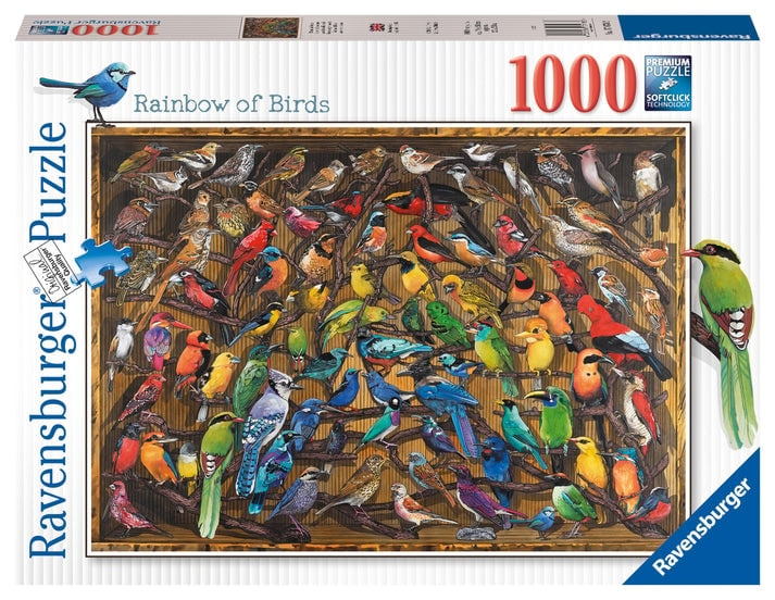 Ravensburger Puslespil - Rainbow of Birds, 1000 brikker (12000281) i gruppen SPORT, FRITID & HOBBY / Hobby / Puslespil hos TP E-commerce Nordic AB (D01744)