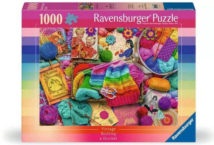 Ravensburger Puslespil - Vintage Knitting & Crochet 1000p (12001080) i gruppen SPORT, FRITID & HOBBY / Hobby / Puslespil hos TP E-commerce Nordic AB (D01750)