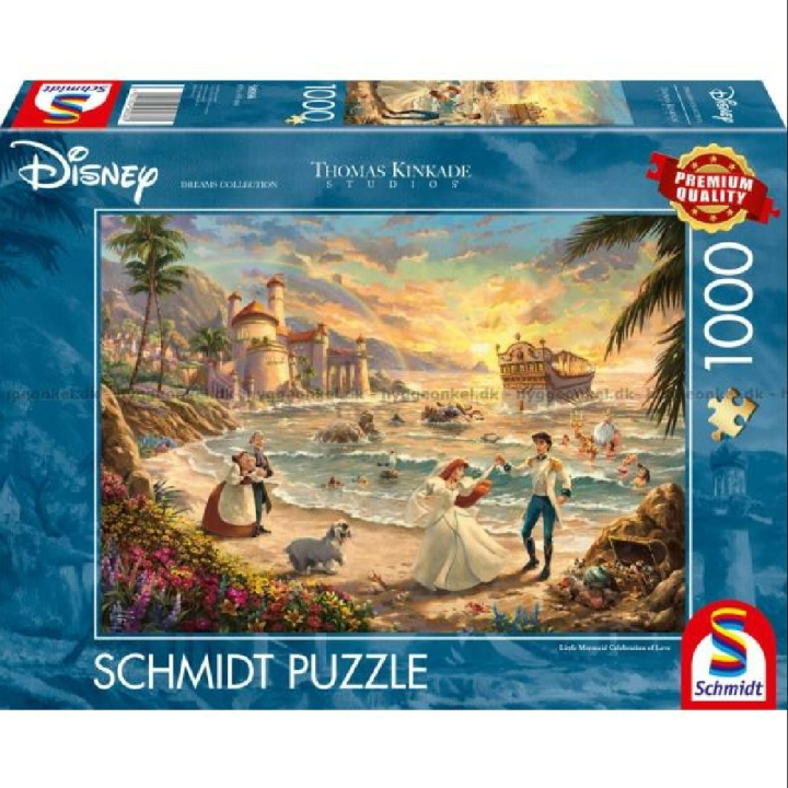 Schmidt Thomas Kinkade: Disney Den lille havfrue - fejring af kærlighed, 1000 brikker (SCH8036) i gruppen SPORT, FRITID & HOBBY / Hobby / Puslespil hos TP E-commerce Nordic AB (D01775)