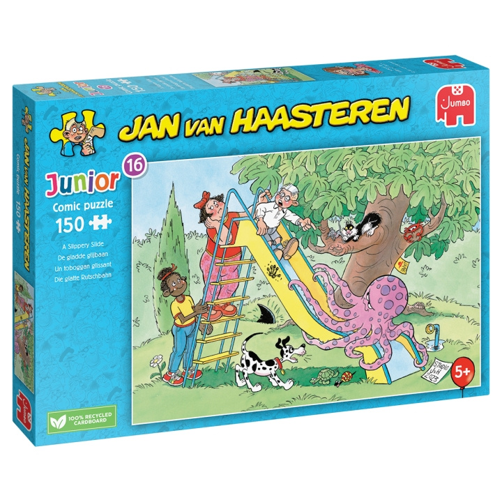 Jan van Haasteren Junior - En glat rutsjebane (150 brikker) i gruppen LEGETØJ, BØRN & BABY / Legetøj / børns puslespil hos TP E-commerce Nordic AB (D01942)