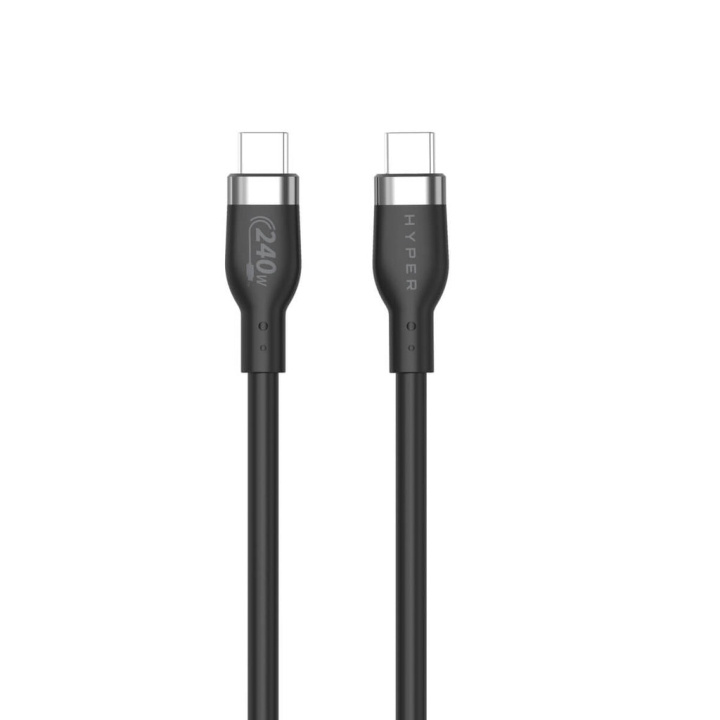 Targus Hyper - 1M silikone 240W USB-C opladerkabel - Sort i gruppen COMPUTERTILBEHØR / Kabler og adaptere / USB / USB-C hos TP E-commerce Nordic AB (D02060)