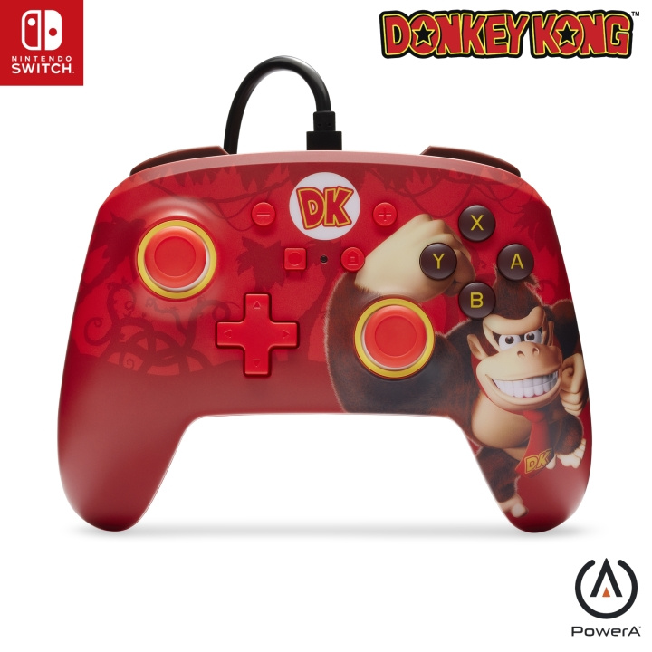 PowerA Enhanced Wired Controller - Donkey Kong Flex (Nintendo Switch) i gruppen HJEMMEELEKTRONIK / Spilkonsoller og tilbehør / Nintendo Switch hos TP E-commerce Nordic AB (D02260)