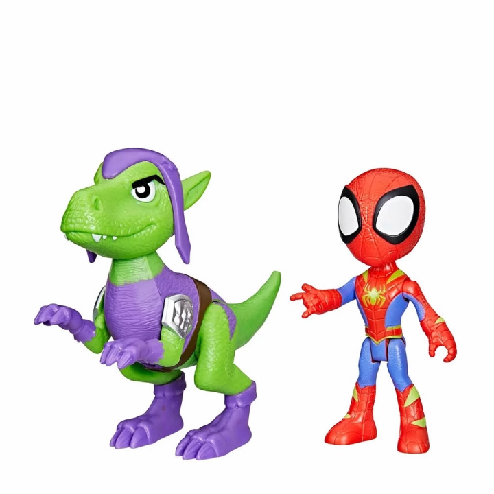 Spidey and His Amazing Friends Hero Dino Webs - Spidey & Goblin Raptor Action i gruppen LEGETØJ, BØRN & BABY / Legetøj / Figurer, miniaturer og tilbehør hos TP E-commerce Nordic AB (D02296)