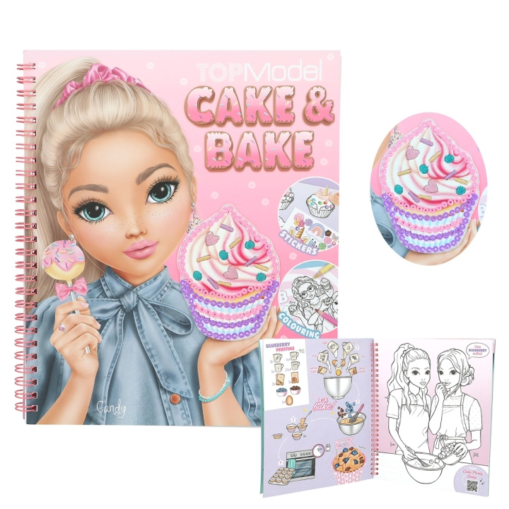 TOPModel Cake & Bake Colouring Book With Sequins ( 0413386 ) i gruppen LEGETØJ, BØRN & BABY / Legetøj / Hobbyartikler hos TP E-commerce Nordic AB (D02508)