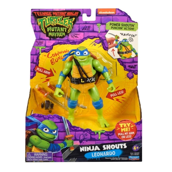 Teenage Mutant Ninja Turtles Turtles Mutant Mayhem - Power Sounds 14cm - Leonardo i gruppen LEGETØJ, BØRN & BABY / Legetøj / Figurer, miniaturer og tilbehør hos TP E-commerce Nordic AB (D02527)