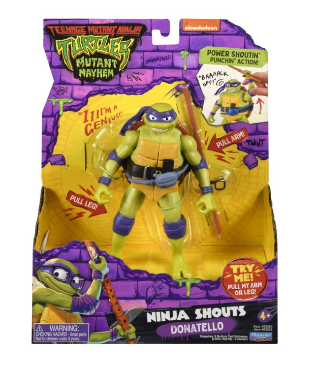 Teenage Mutant Ninja Turtles Turtles Mutant Mayhem - Power Sounds 14cm - Donatello i gruppen LEGETØJ, BØRN & BABY / Legetøj / Figurer, miniaturer og tilbehør hos TP E-commerce Nordic AB (D02528)