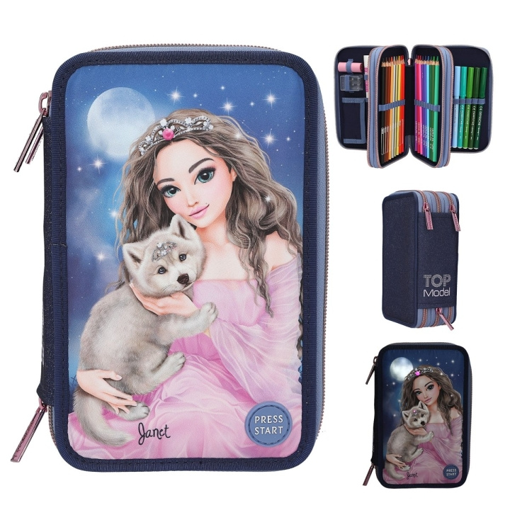 TOPModel Triple Pencil Case LED WOLF ( 0413150 ) i gruppen LEGETØJ, BØRN & BABY / Legetøj / Tegne og tælle hos TP E-commerce Nordic AB (D02536)