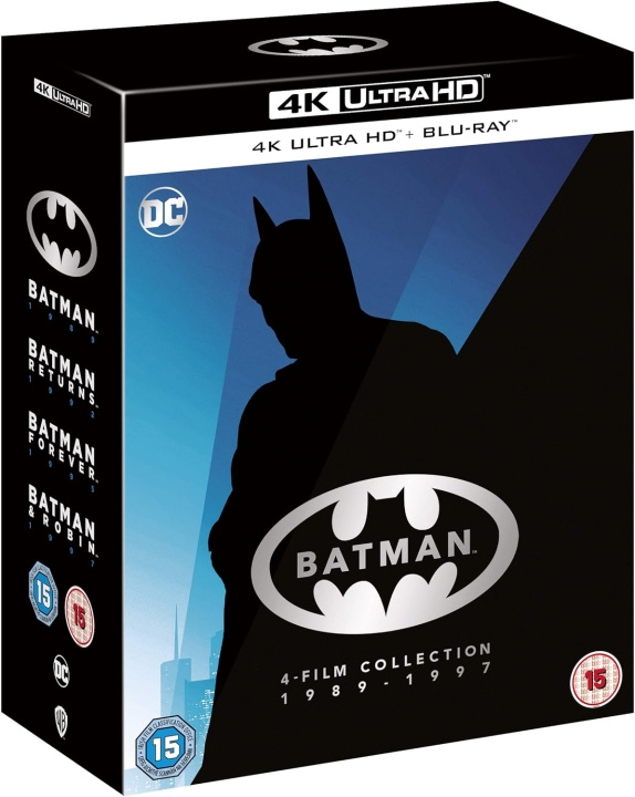 BATMAN (1989-1997) Batman / Returns / Forever / Batman and Robin (4 Films) 4K Ultra HD + Blu-Ray i gruppen HJEMMEELEKTRONIK / Lyd & billede / Tv og tilbehør / Film / Blu-ray hos TP E-commerce Nordic AB (D03452)