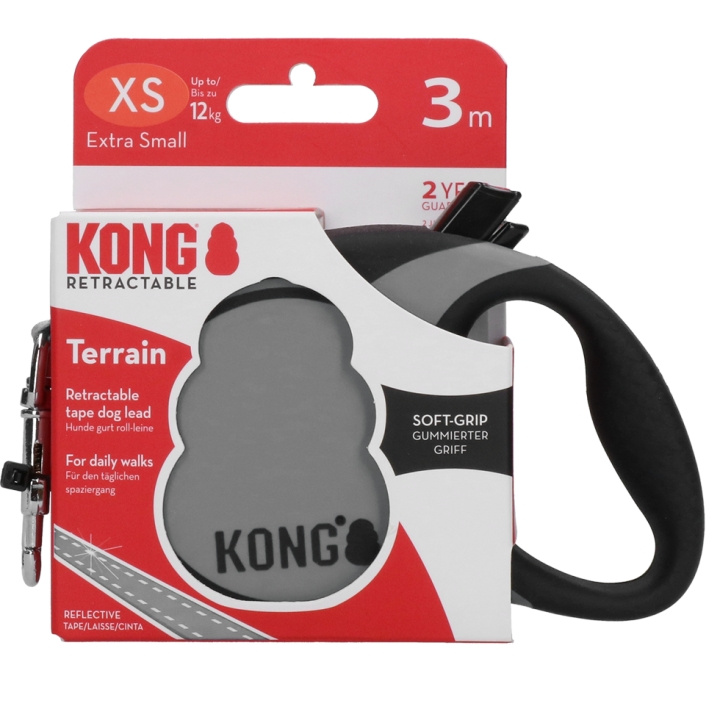 Kong Udtrækkelig snor Terrain Grey XS (3m/12kg) - (KongTRNXSGY) i gruppen HJEM, HUS & HAVE / Tilbehør til dyr / Hund hos TP E-commerce Nordic AB (D03795)