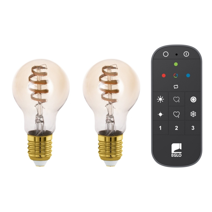 Eglo Sæt med 2x E27 A60 amber, fjernbetjening - TW - Zigbee, Bluetooth i gruppen HJEM, HUS & HAVE / Smart hjem / Smart belysning hos TP E-commerce Nordic AB (D03997)