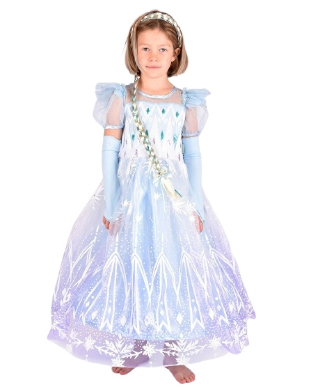 Den Goda Fen Prinsessekjole - Frozen Blue (134-140 cm) (F65035) i gruppen LEGETØJ, BØRN & BABY / Legetøj / Udklædning hos TP E-commerce Nordic AB (D04129)