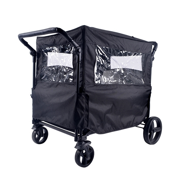 Babytrold Fun Trolley Regnslag m. vinduer - Sort i gruppen LEGETØJ, BØRN & BABY / Barnevogne og tilbehør hos TP E-commerce Nordic AB (D04356)