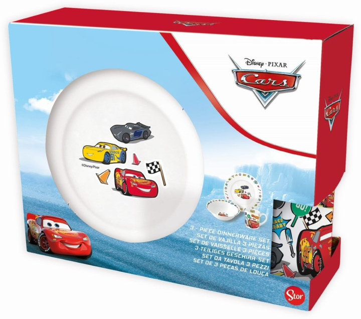 Disney Stor -3-delt gavesæt - Cars (188508733-88075) i gruppen LEGETØJ, BØRN & BABY / Mad & Drikke / Børnebestik og tallerkener hos TP E-commerce Nordic AB (D04555)