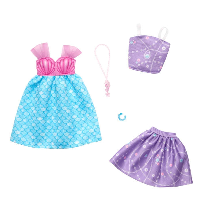 Barbie Fashion 2-Pack - Havfruekjole, lilla top + nederdel, pink søhestehalskæde og et blåt armbånd (HRH44) i gruppen LEGETØJ, BØRN & BABY / Legetøj / Docks og tilbehør hos TP E-commerce Nordic AB (D04724)