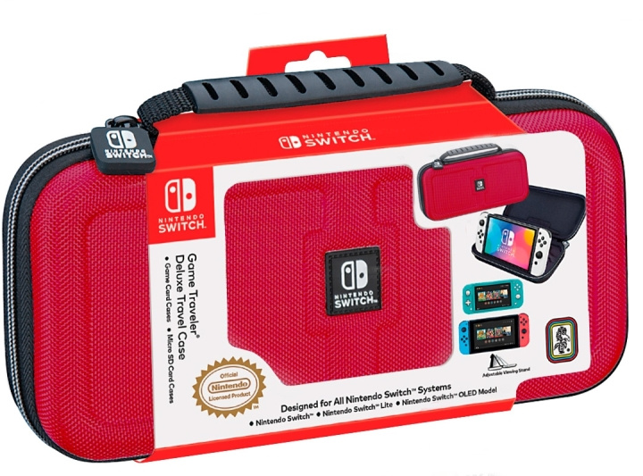 Bigben Nintendo Switch Interactive Official Deluxe Travel Case - Rød i gruppen HJEMMEELEKTRONIK / Spilkonsoller og tilbehør / Nintendo Switch hos TP E-commerce Nordic AB (D04852)