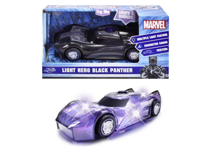 Dickie Toys Marvel Light Hero Black Panther 1:32 (203222004) i gruppen LEGETØJ, BØRN & BABY / Legetøj / Legetøjsbiler hos TP E-commerce Nordic AB (D04878)