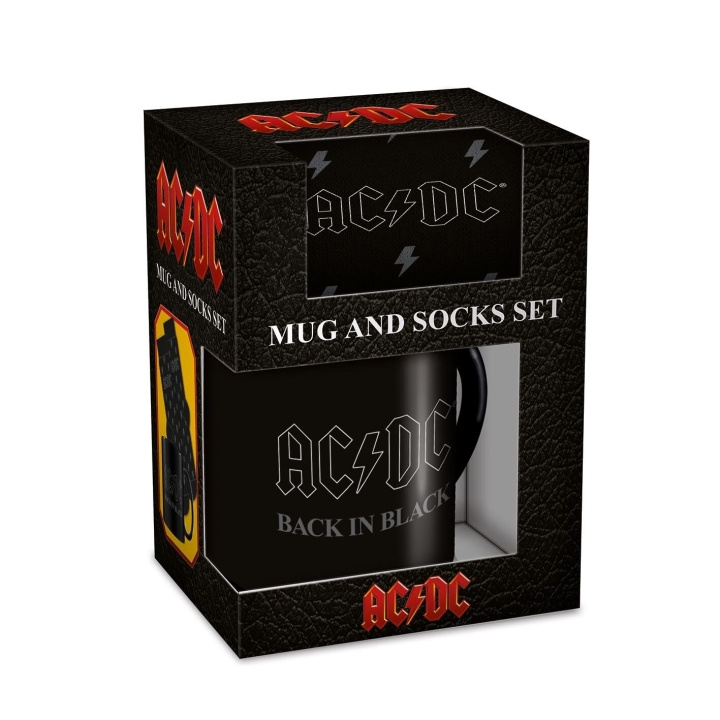 Pyramid International AC/DC sæt med krus og sokker - UK 3-8 / EU 36-41 i gruppen SPORT, FRITID & HOBBY / Sjove gadgets / Krus hos TP E-commerce Nordic AB (D04985)