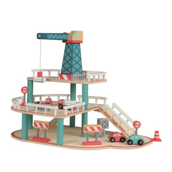 Egmont Toys Garage i træ med kran - (511049) i gruppen LEGETØJ, BØRN & BABY / Legetøj / Legesæt hos TP E-commerce Nordic AB (D05101)