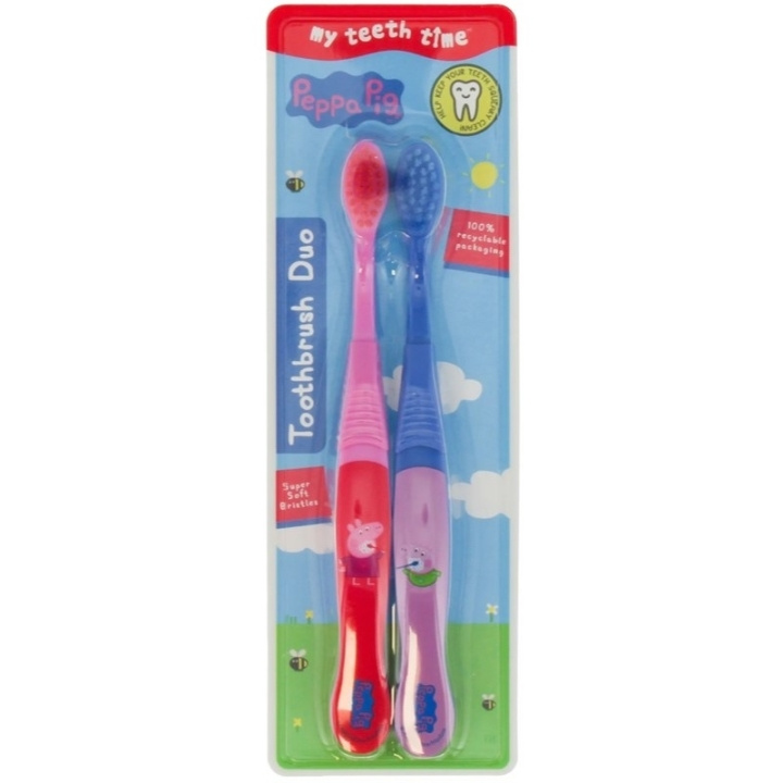 Peppa Pig Toothbrush Duo Super Soft i gruppen SKØNHED & HELSE / Oral pleje / Tilbehør til elektriske tandbørster hos TP E-commerce Nordic AB (D05597)