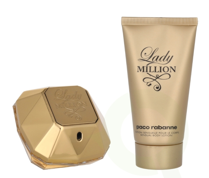 Paco Rabanne Lady Million Giftset 125 ml Edp Spray 50ml/Body Lotion 75ml i gruppen SKØNHED & HELSE / Gaveæske / Gaveæske til hende hos TP E-commerce Nordic AB (D05707)