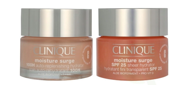 Clinique Moisture Surge Facial Care Set 100 ml Moisture Surge SPF25 Sheer Hydrator 50ml/Moisture Surge 100H Auto-replenishing Hydrator 50ml i gruppen SKØNHED & HELSE / Hudpleje / Ansigt / Ansigtscreme hos TP E-commerce Nordic AB (D06002)