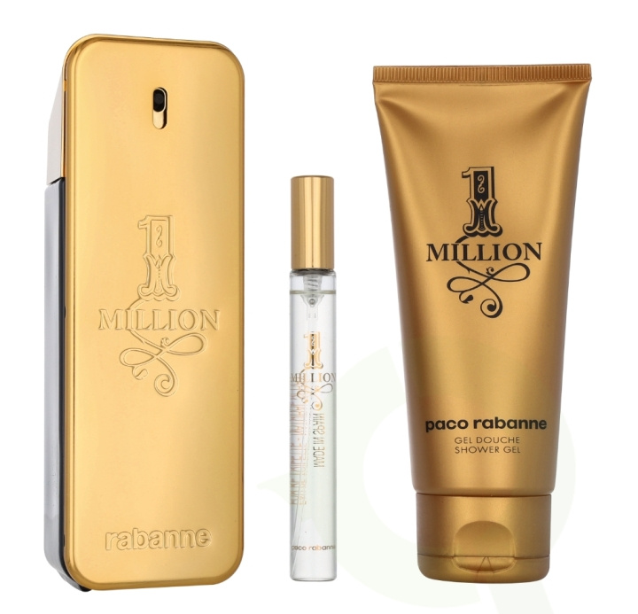 Paco Rabanne 1 Million Giftset 210 ml Edt Spray 100ml/Shower Gel 100ml/Travel Spray 10ml i gruppen SKØNHED & HELSE / Duft & Parfume / Parfume / Parfume til ham hos TP E-commerce Nordic AB (D06183)