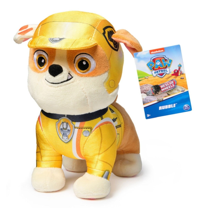 Paw Patrol Rescue Wheels - Basic Plush - Rubble (19 cm) i gruppen LEGETØJ, BØRN & BABY / Babyleg (0-3 år) / Tøjdyr hos TP E-commerce Nordic AB (D06543)