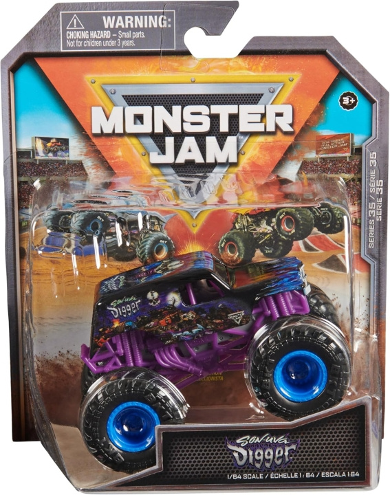 Monster Jam 1:64 Enkeltpakke - Son-Uva Digger i gruppen LEGETØJ, BØRN & BABY / Legetøj / Legetøjsbiler hos TP E-commerce Nordic AB (D06566)