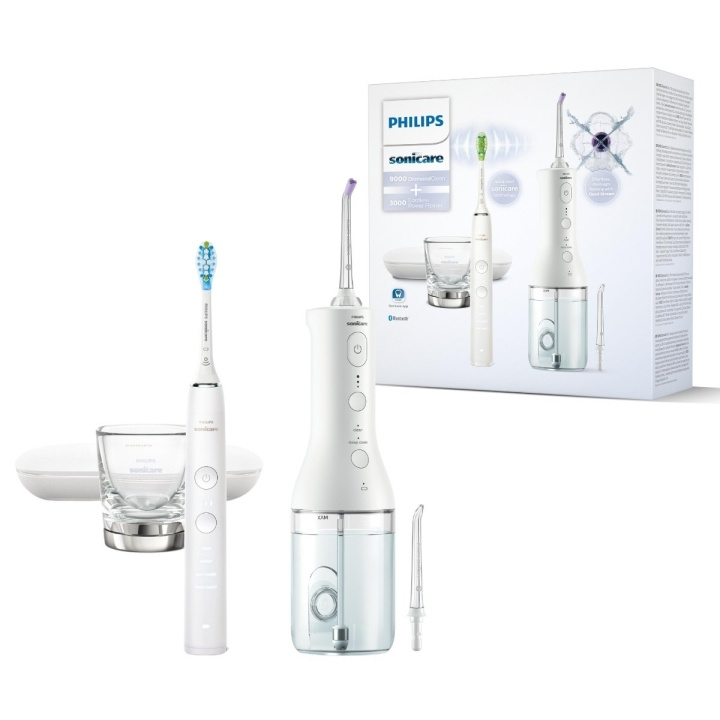 Philips Hvid ledningsfri Power Flosser DiamondClean 9000 (HX3886/41) i gruppen SKØNHED & HELSE / Oral pleje / Elektriske tandbørster hos TP E-commerce Nordic AB (D06615)