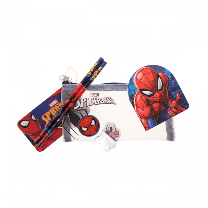 STOR Kids Licensing - Fyldt penalhus i mesh med papirvarer - Spiderman (017808156) i gruppen SPORT, FRITID & HOBBY / Hobby / Mal & Tegn / Kuglepenne, Farveblyanter & Tuschpenne hos TP E-commerce Nordic AB (D06644)