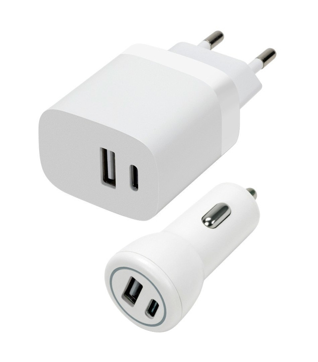 Speedlink Væg- og billader sæt USB-A & USB-C 15W, hvid i gruppen SMARTPHONES & TABLETS / Opladere og kabler / Bilopladere / Bil oplader USB hos TP E-commerce Nordic AB (D06675)