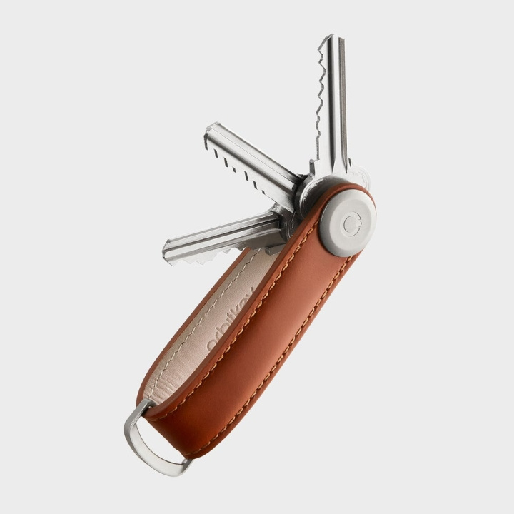 Orbitkey Nøgleholder i læder - Cognac/Tan i gruppen SPORT, FRITID & HOBBY / Sjove gadgets / Smarte løsninger hos TP E-commerce Nordic AB (D06797)