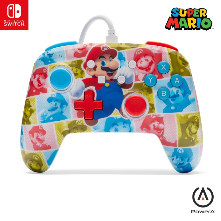 PowerA Forbedret kablet controller - Mario Hero Reel (Nintendo Switch) i gruppen HJEMMEELEKTRONIK / Spilkonsoller og tilbehør / Nintendo Switch / Tilbehør hos TP E-commerce Nordic AB (D06984)