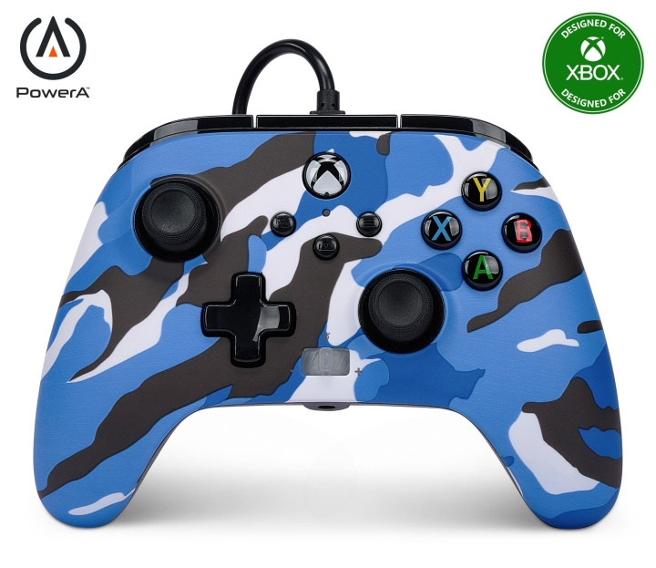 PowerA XBX ENH kablet controller - blå camouflage i gruppen HJEMMEELEKTRONIK / Spilkonsoller og tilbehør / Xbox Series X / Tilbehør hos TP E-commerce Nordic AB (D06998)