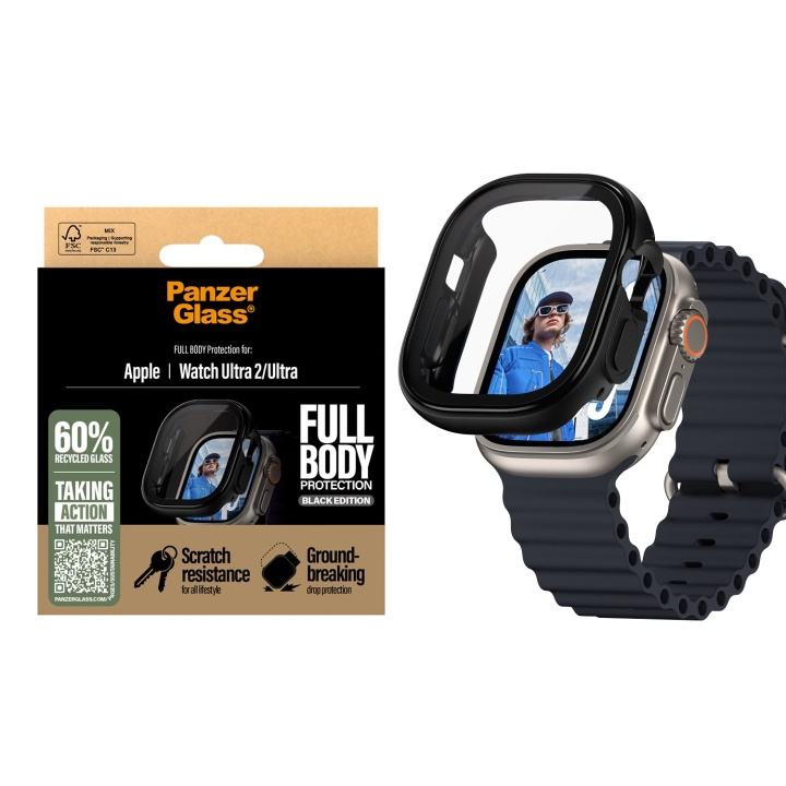 PanzerGlass Skærmbeskytter - Apple Watch Ultra 3 - FullBody - Sort i gruppen SPORT, FRITID & HOBBY / Smartwatch & Aktivitetsmåler / Tilbehør hos TP E-commerce Nordic AB (D07016)