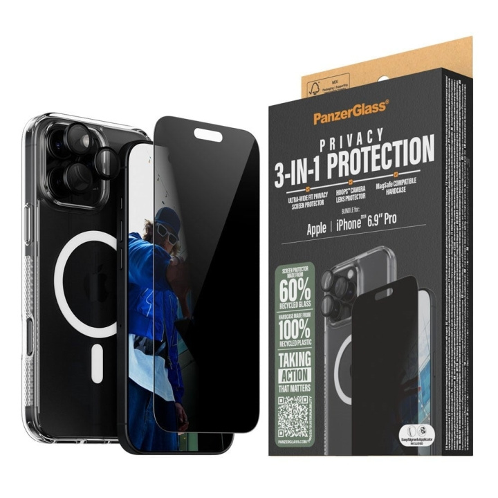 PanzerGlass iPhone 16 Pro Max 6.9\'\' 3-i-1 Privacy P Bundle i gruppen SMARTPHONES & TABLETS / Mobil Beskyttelse / Apple / iPhone 16 hos TP E-commerce Nordic AB (D07019)